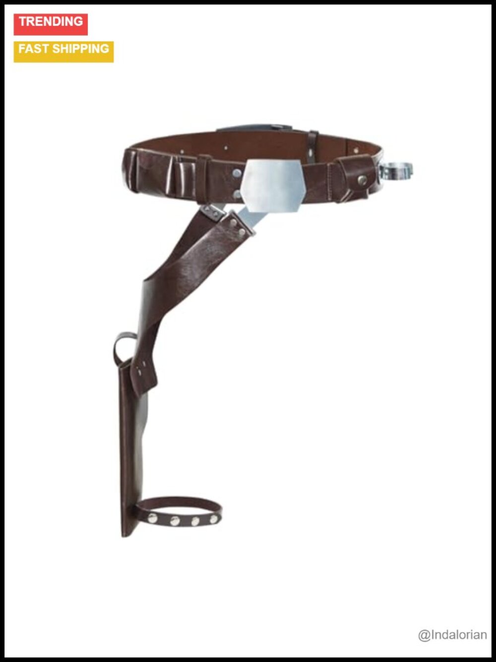 Men's PU Leather Cosplay Belt Holster Halloween Costume Accessory